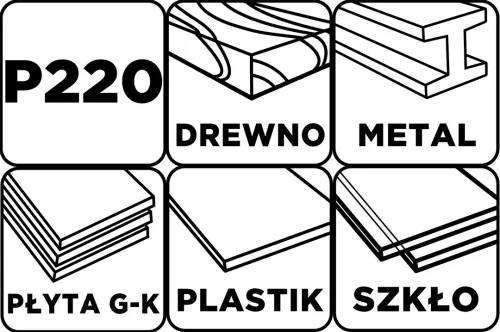 Graphite Csiszolóháló fehér 115x280mm, fa, fém, műanyag, űveg, gipszkarton csiszoláshoz, P220