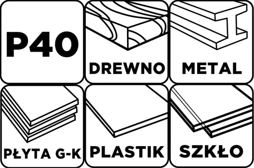 Graphite Csiszolóháló 115x280mm, fa, fém, műanyag, űveg, gipszkarton csiszoláshoz, P40