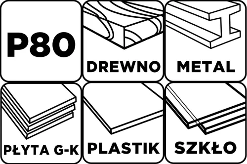 Graphite Csiszolóháló 115x280mm, fa, fém, műanyag, űveg, gipszkarton csiszoláshoz, P80