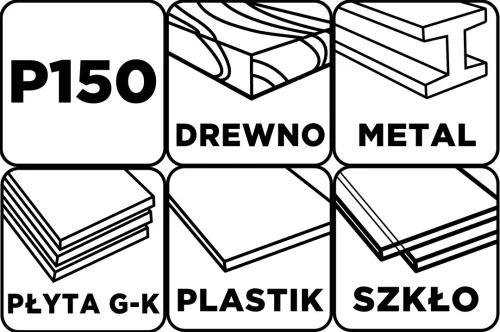 Graphite Csiszolóháló 115x280mm, fa, fém, műanyag, űveg, gipszkarton csiszoláshoz, P150