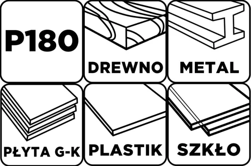 Graphite Csiszolóháló 115x280mm, fa, fém, műanyag, űveg, gipszkarton csiszoláshoz, P180