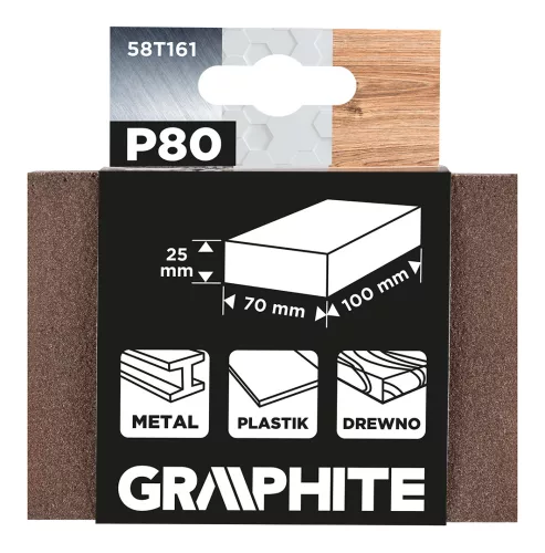 Graphite Csiszolószivacs 70x25x100mm, P80