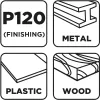 Graphite Csiszolószivacs 70x25x100mm, P120