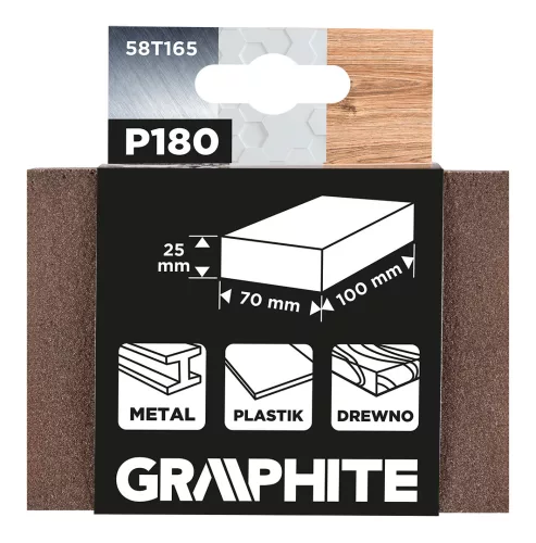 Graphite Csiszolószivacs 70x25x100mm, P180