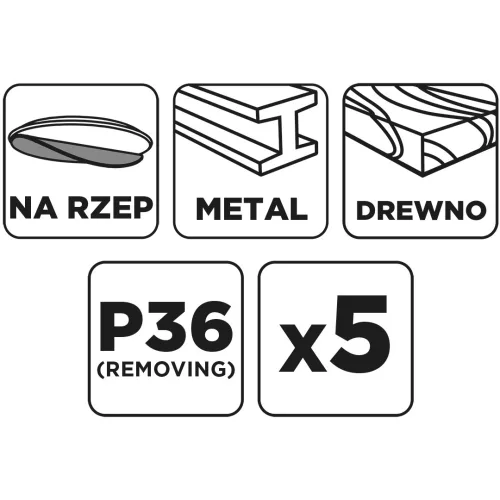 Graphite Csiszolókorong tépőzáras 150mm, P36, 5db