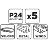 Graphite Csiszolókorong tépőzáras 125mm, P24, 5db