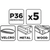 Graphite Csiszolókorong tépőzáras 125mm, P36, 5db