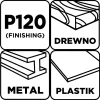 Graphite Csiszolópapír tépőzáras 93x230mm, P120, 5db