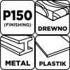 Graphite Csiszolópapír tépőzáras 93x230mm, P150, 5db
