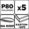 Graphite Csiszolókorong perforált, tépőzáras 225mm, P80, 5db