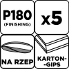 Graphite Csiszolókorong perforált, tépőzáras 225mm, P180, 5db