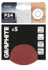 Graphite Csiszolókorong tépőzáras 125mm, P24, 8 lyukkal, 5db