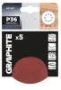 Graphite Csiszolókorong tépőzáras 125mm, P36, 8 lyukkal, 5db