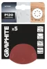 Graphite Csiszolókorong tépőzáras 125mm, P120, 8 lyukkal, 5db