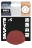 Graphite Csiszolókorong tépőzáras 125mm, P150, 8 lyukkal, 5db