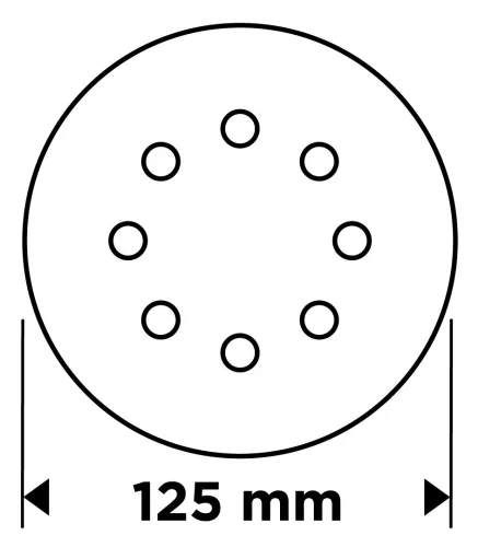 Graphite Csiszolókorong tépőzáras 125mm, P180, 8 lyukkal, 5db