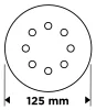 Graphite Csiszolókorong tépőzáras 125mm, P220, 8 lyukkal, 5db