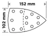 Graphite Csiszolópapír tépőzáras delta 102x152mm, P60, 11 lyukas, 5db