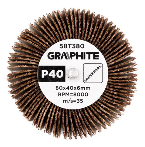 Graphite Csapos lamellás korong, 80x40x6mm, P40