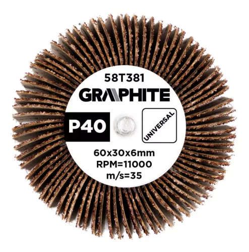 Graphite Csapos lamellás korong 60x30x6mm, P40