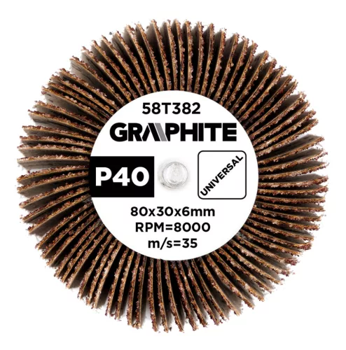 Graphite Csapos lamellás korong 80x30x6mm, P40