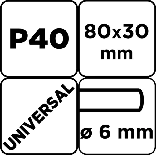 Graphite Csapos lamellás korong 80x30x6mm, P40
