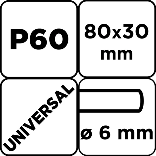 Graphite Csapos lamellás korong 80x30x6mm, P60