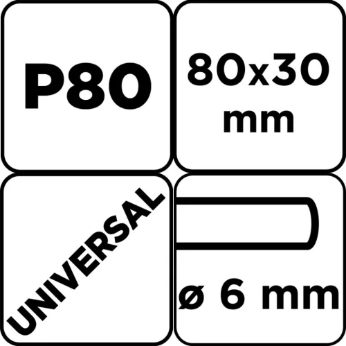 Graphite Csapos lamellás korong 80x30x6mm, P80