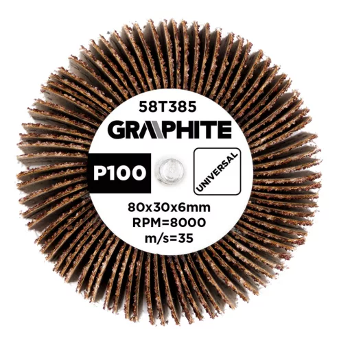 Graphite Csapos lamellás korong 80x30x6mm, P100