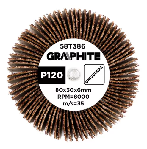 Graphite Csapos lamellás korong 80x30x6mm, P120