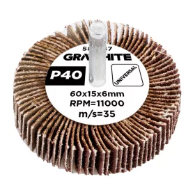 Graphite Csapos lamellás korong 60x15x6mm, P40