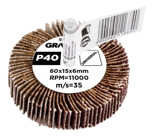 Graphite Csapos lamellás korong 60x15x6mm, P40