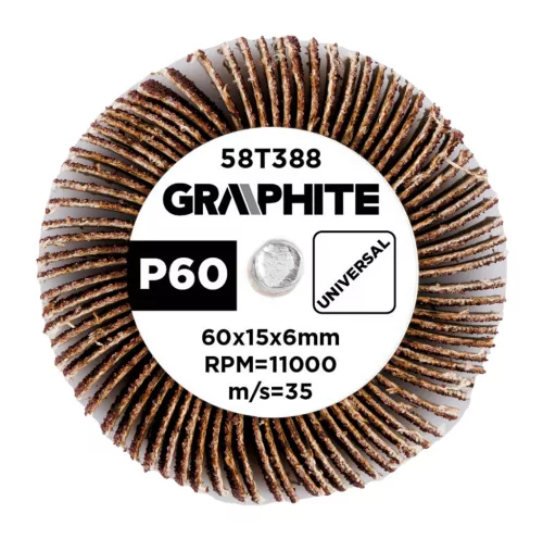 Graphite Csapos lamellás korong 60x15x6mm, P60