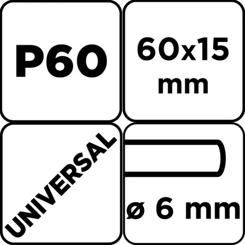 Graphite Csapos lamellás korong 60x15x6mm, P60