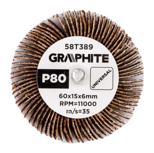 Graphite Csapos lamellás korong 60x15x6mm, P80