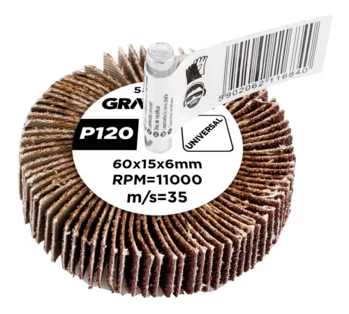 Graphite Csapos lamellás korong 60x15x6mm, P120