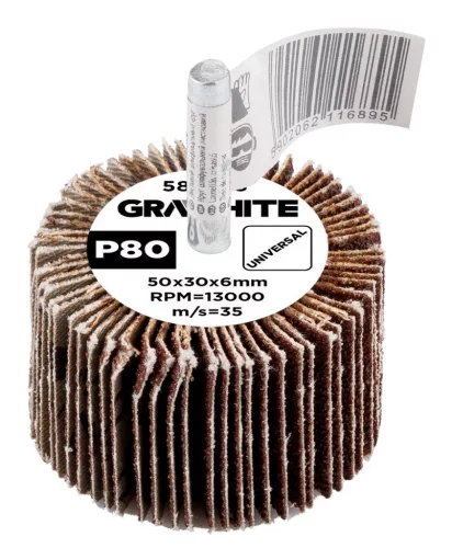 Graphite Csapos lamellás korong 50x30x6mm, P80