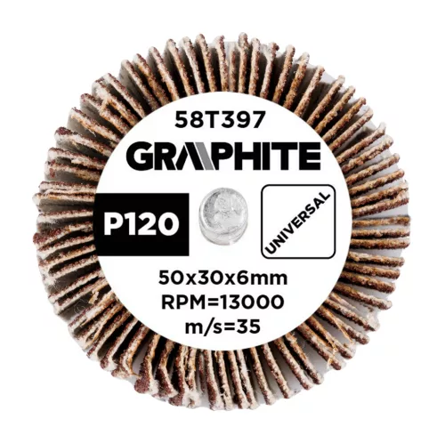 Graphite Csapos lamellás korong 50x30x6mm, P120