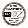 Graphite Csapos lamellás korong 30x10x6mm, P40