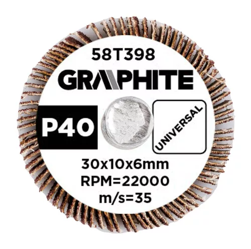 Graphite Csapos lamellás korong 30x10x6mm, P40