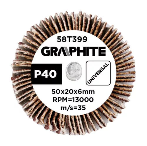 Graphite Csapos lamellás korong 50x20x6mm, P40