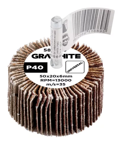 Graphite Csapos lamellás korong 50x20x6mm, P40