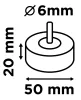 Graphite Csapos lamellás korong 50x20x6mm, P40