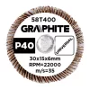 Graphite Csapos lamellás korong 30x15x6mm, P40
