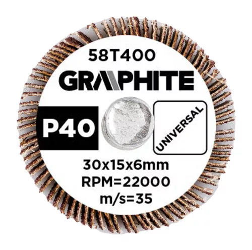 Graphite Csapos lamellás korong 30x15x6mm, P40