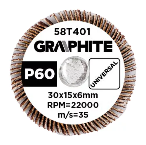Graphite Csapos lamellás korong 30x15x6mm, P60