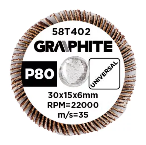 Graphite Csapos lamellás korong 30x15x6mm, P80