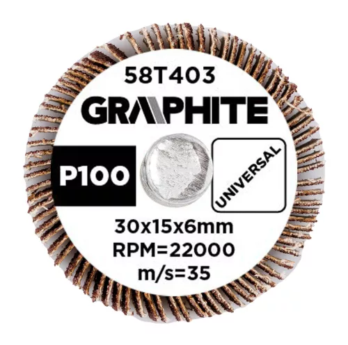 Graphite Csapos lamellás korong 30x15x6mm, P100