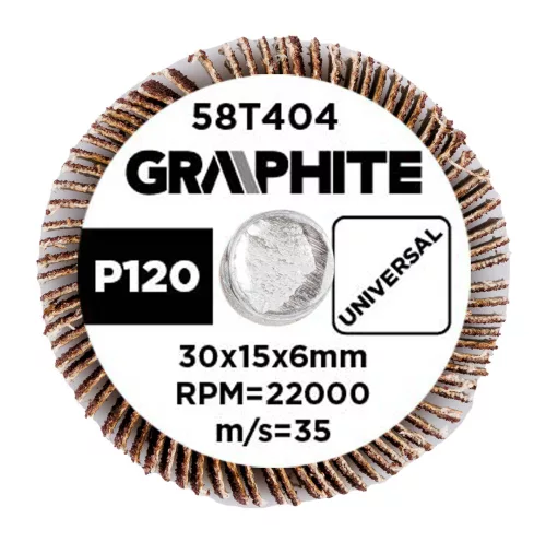 Graphite Csapos lamellás korong 30x15x6mm, P120