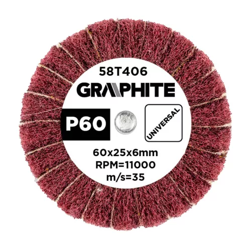 Graphite Csapos lamellás korong, 60x25x6mm, P60